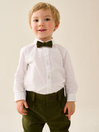 Olive Green Waistcoat Shirt Trousers & Bow Tie Set (3mths-9yrs)