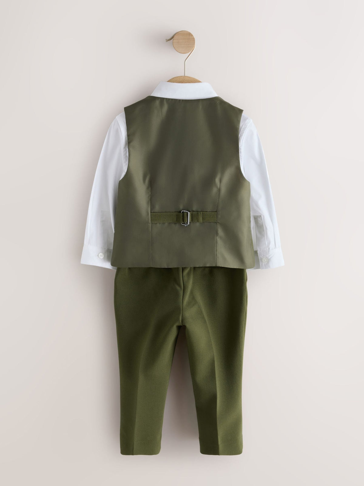 Olive Green Waistcoat Shirt Trousers & Bow Tie Set (3mths-9yrs)