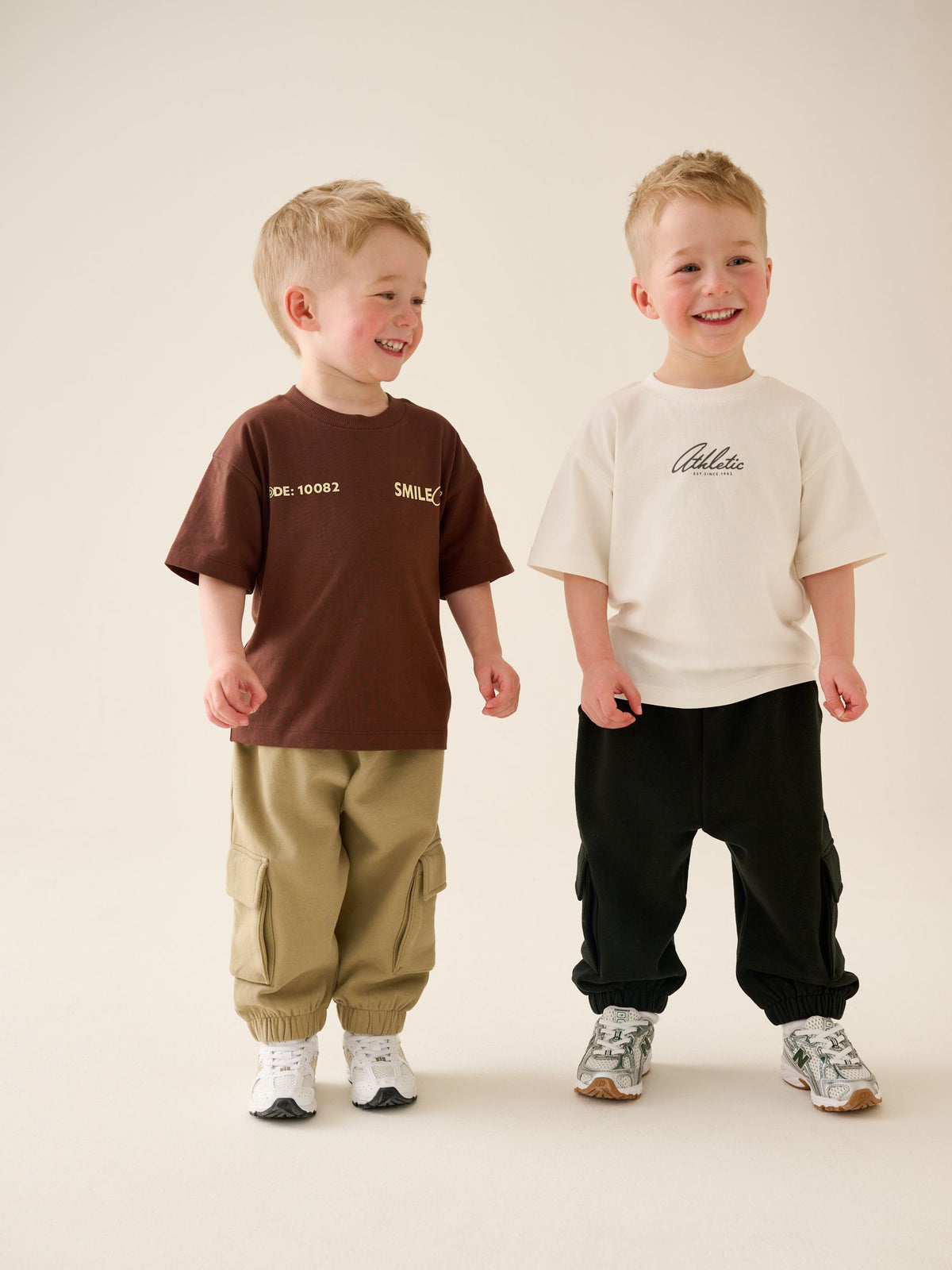 Brown/Cream T-Shirt & Joggers Set 4 Piece (3mths-7yrs)