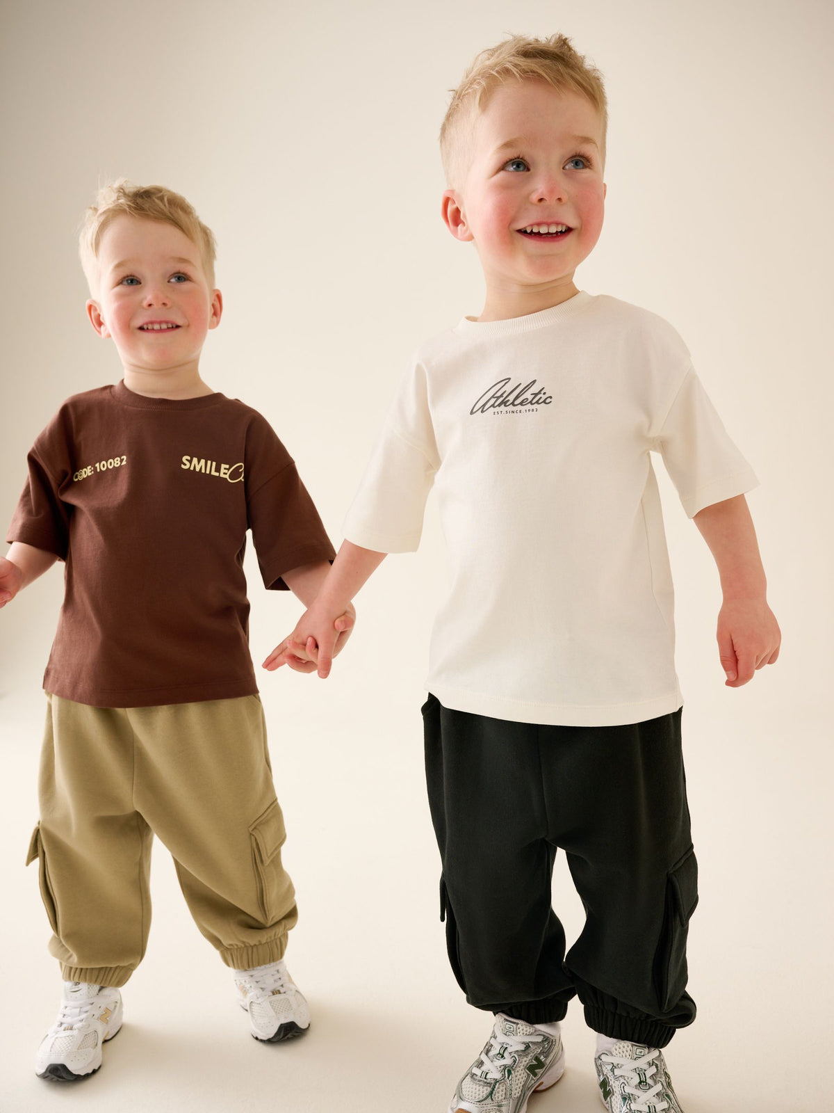 Brown/Cream T-Shirt & Joggers Set 4 Piece (3mths-7yrs)