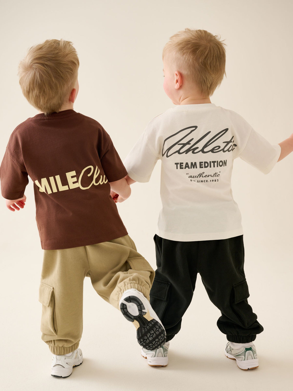 Brown/Cream T-Shirt & Joggers Set 4 Piece (3mths-7yrs)
