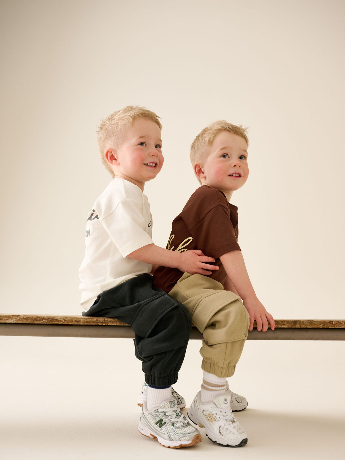 Brown/Cream T-Shirt & Joggers Set 4 Piece (3mths-7yrs)