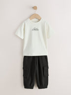 Brown/Cream T-Shirt & Joggers Set 4 Piece (3mths-7yrs)