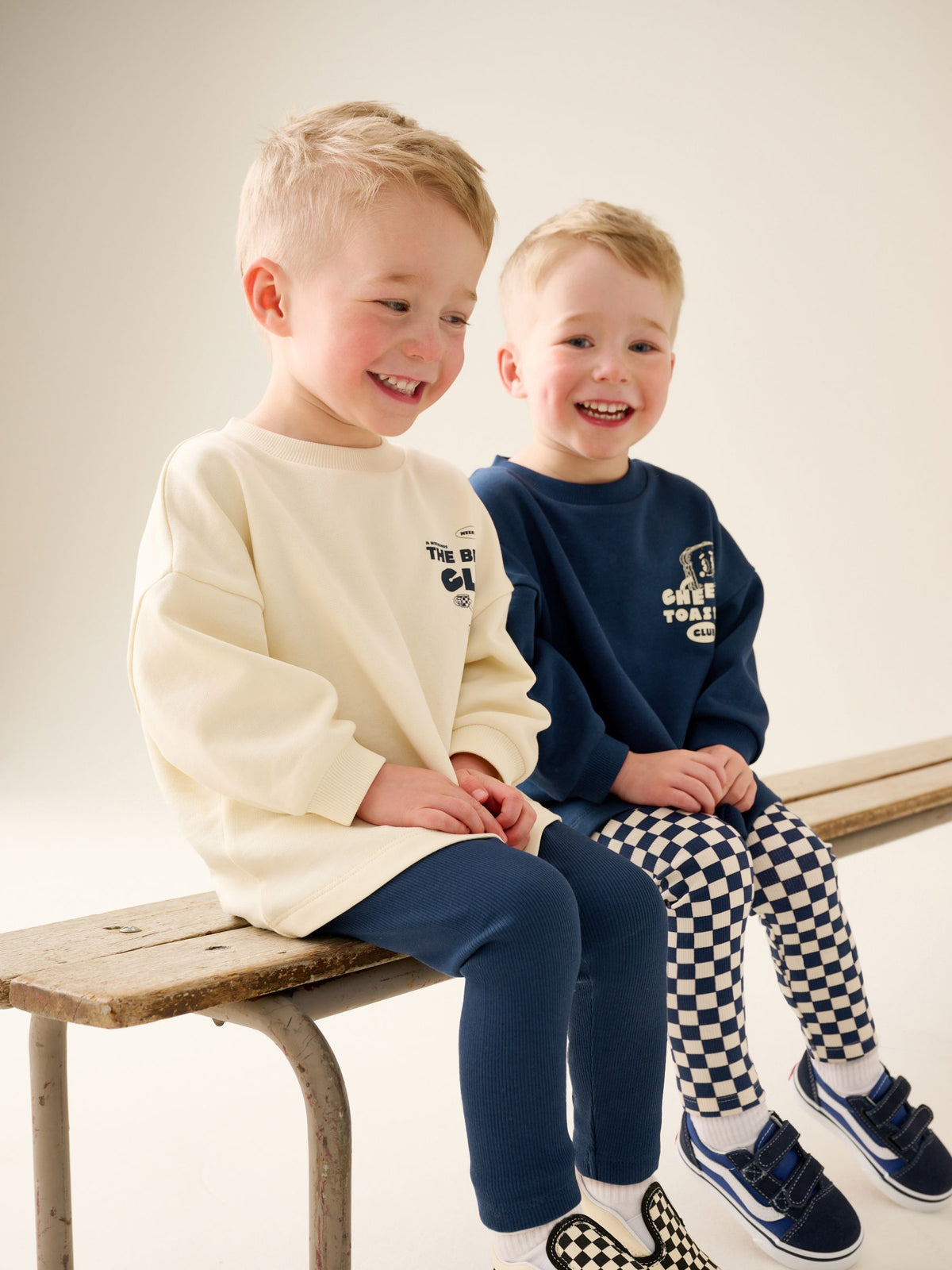 Navy/White Brunch Club Graphic Printed Top and Leggings Set 2 Pack (3mths-7yrs)