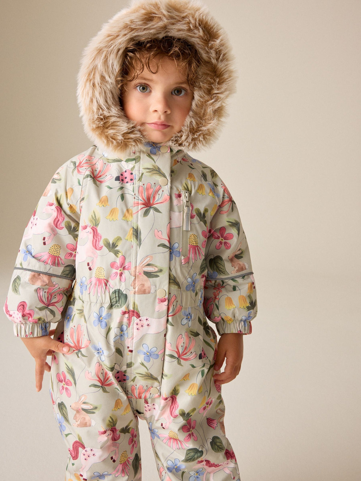 Sage Green Unicorn Waterproof Printed Snowsuit (3mths-7yrs)