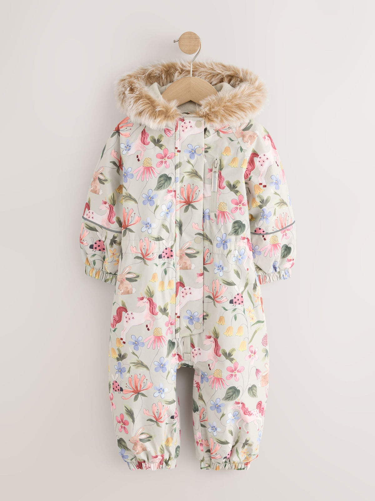 Sage Green Unicorn Waterproof Printed Snowsuit (3mths-7yrs)