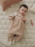 Ecru Bunny Baby Cord Dungarees And Long Sleeve Bodysuits 2 Piece Set (0mths-2yrs)