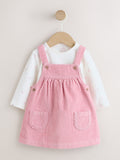 Pink Cord Baby Bodysuit And Pinafore Set 2 Piece (0mths-2yrs)