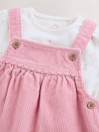 Pink Cord Baby Bodysuit And Pinafore Set 2 Piece (0mths-2yrs)