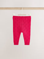 Red Stripe Knitted Bow Cardigan and Leggings Baby 2 Piece Set (0mths-2yrs)