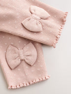 Pink/Cream Fur Baby Gilet Top and Leggings 3 Piece Set (0mths-2yrs)