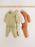 Green Floral Baby Sweat Top And Joggers 6 Pack (0mths-2yrs)