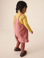 Pink Corduroy Dungaree & Tights Set (3mths-7yrs)