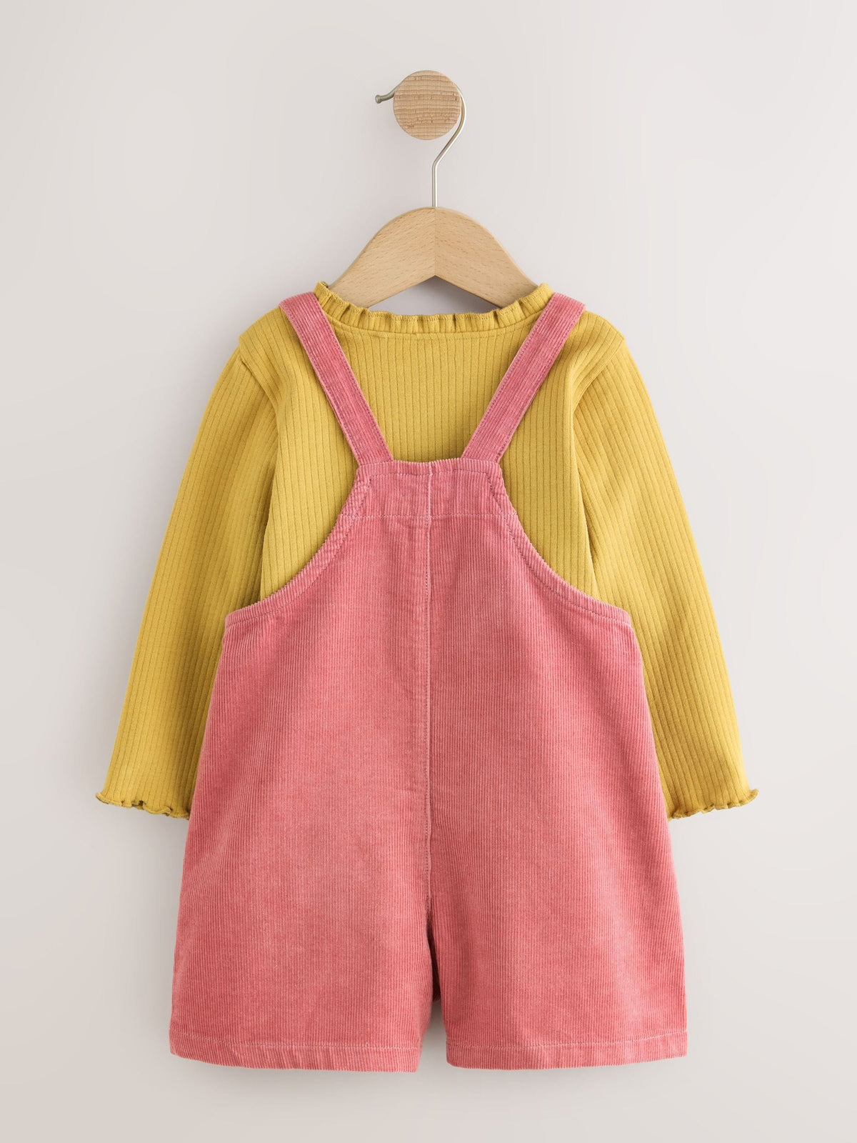 Pink Corduroy Dungaree & Tights Set (3mths-7yrs)