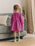 Magenta Pink Long Sleeve Cord Dress (3mths-8yrs)