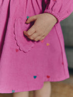 Magenta Pink Long Sleeve Cord Dress (3mths-8yrs)