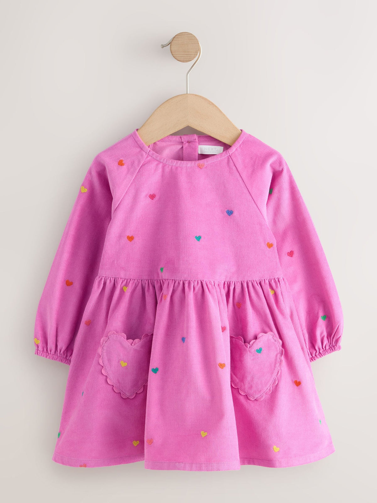 Magenta Pink Long Sleeve Cord Dress (3mths-8yrs)