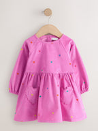 Magenta Pink Long Sleeve Cord Dress (3mths-8yrs)