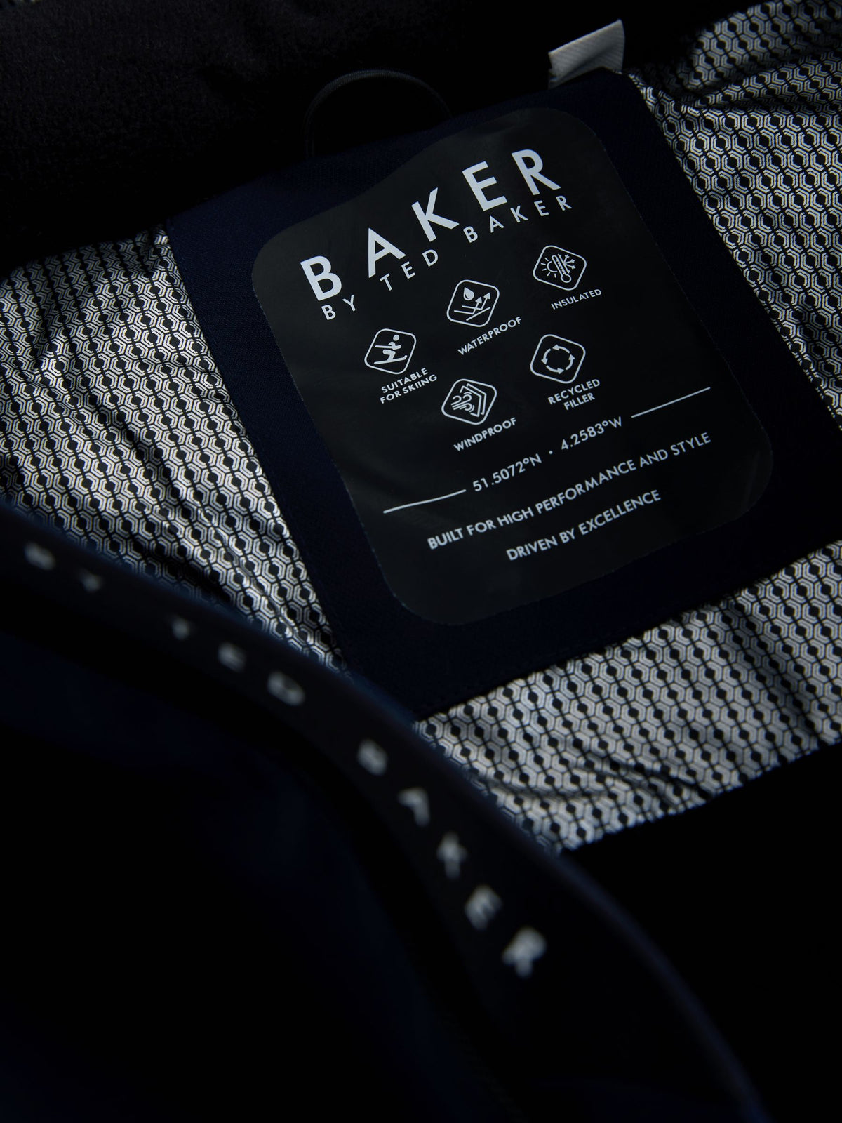 Baker by Ted Baker Blue Waterproof Padded Ski Coat