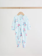 Pink Two Way Zip Baby Sleepsuit 3 Pack (0-2yrs)