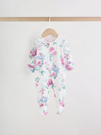 Pink Two Way Zip Baby Sleepsuit 3 Pack (0-2yrs)