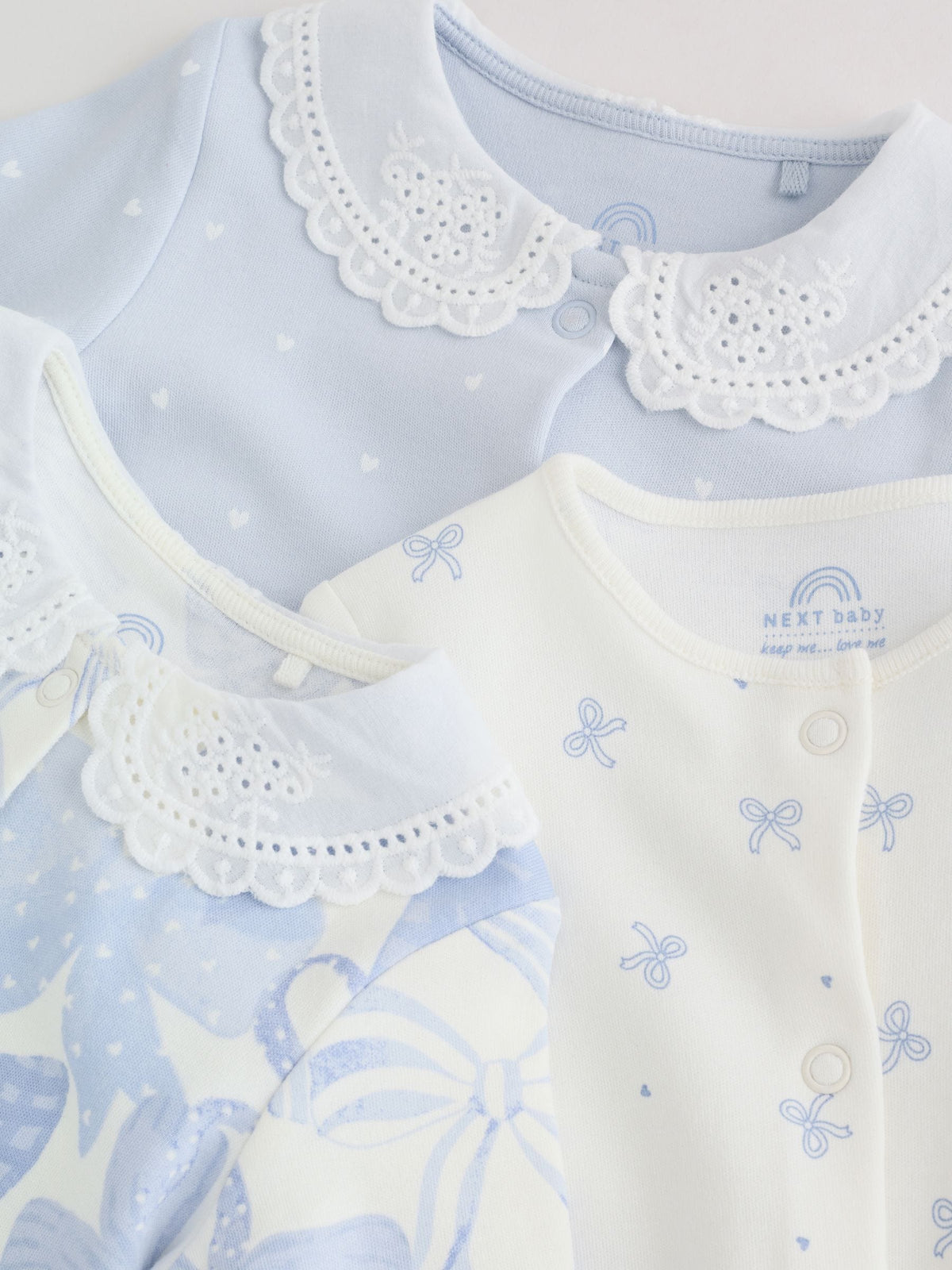Blue Sleepsuits 3 Pack (0mths-2yrs)