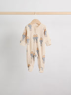 Neutral Brunch Two Way Zip Baby Sleepsuits 4 Pack (0mths-2yrs)