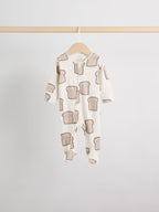 Neutral Brunch Two Way Zip Baby Sleepsuits 4 Pack (0mths-2yrs)