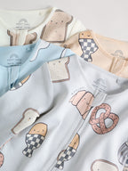 Neutral Brunch Two Way Zip Baby Sleepsuits 4 Pack (0mths-2yrs)