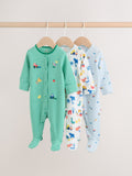 Multi Farm Baby Sleepsuits 3 Pack (0-2yrs)