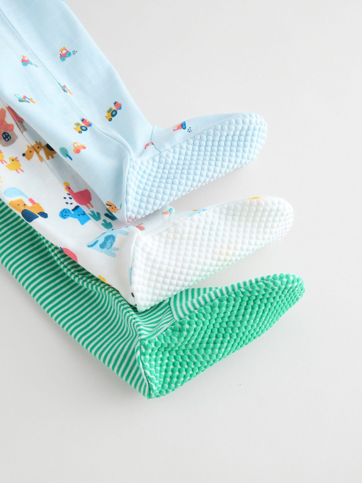Multi Farm Baby Sleepsuits 3 Pack (0-2yrs)