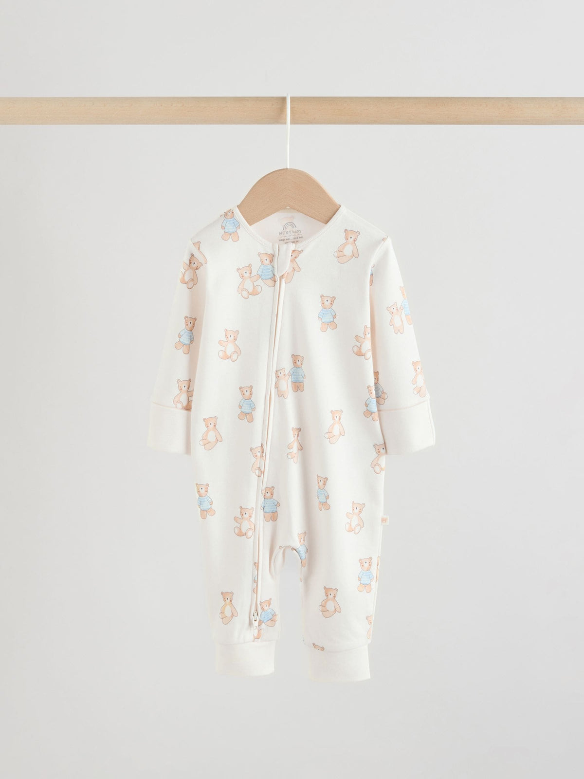 Blue Bear Two Way Zip Baby Sleepsuits 3 Pack (0mths-3yrs)
