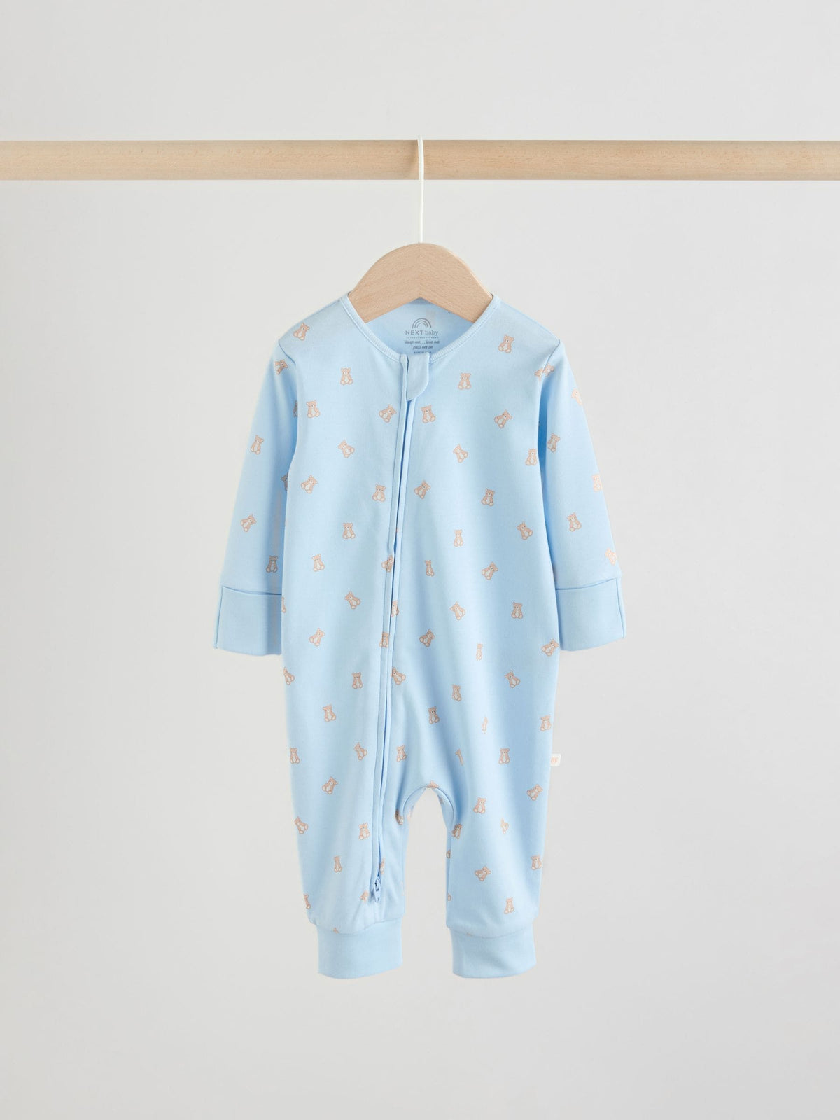Blue Bear Two Way Zip Baby Sleepsuits 3 Pack (0mths-3yrs)