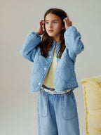 Denim Heart Quilted Jacket (3-16yrs)
