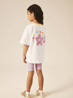 Little Bird by Jools Oliver Rainbow Print T-Shirt & Ribbed Cycling Shorts Set