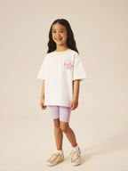 Little Bird by Jools Oliver Rainbow Print T-Shirt & Ribbed Cycling Shorts Set