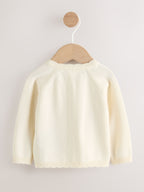 Natural Embroidered Baby Bunny Cardigan (0mths-3yrs)