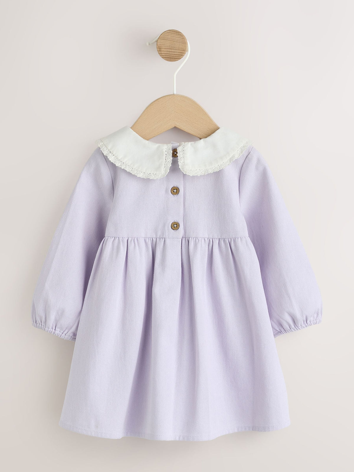 Purple Woven Collar Baby Dress with Tights (0mths-2yrs)