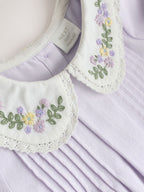 Purple Woven Collar Baby Dress with Tights (0mths-2yrs)