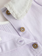 Purple Woven Collar Baby Dress with Tights (0mths-2yrs)