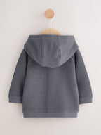 Charcoal Grey Lightweight Textured Jersey Baby Jacket (0mths-2yrs)