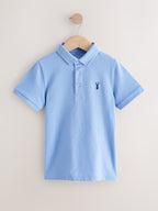 Light Blue/Navy/Mineral Short Sleeve Polo Shirts 3 Pack (3-16yrs)