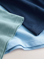 Light Blue/Navy/Mineral Short Sleeve Polo Shirts 3 Pack (3-16yrs)