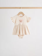 Pink Bear Embroidered Jersey Baby Rompers 3 Pack