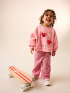 Bright Pink Sweatshirt and Wide Leg Joggers Set (3mths-7yrs)