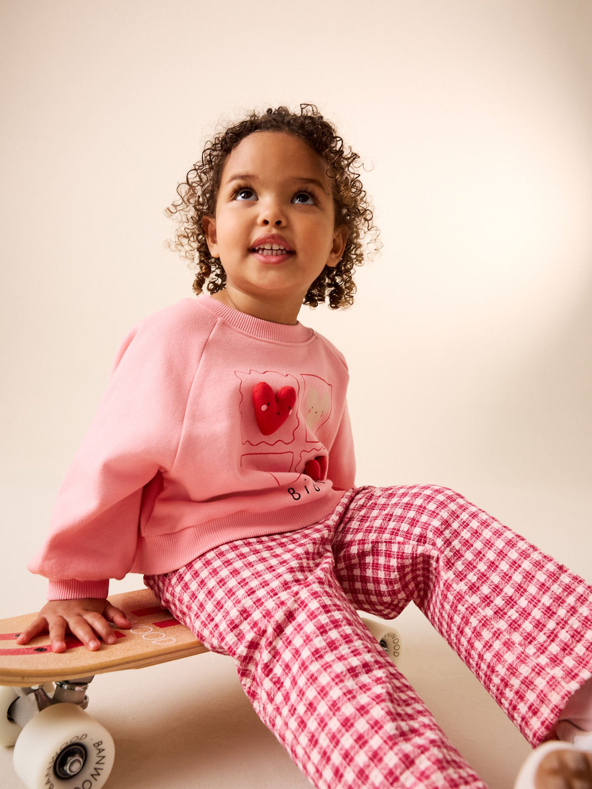 Bright Pink Sweatshirt and Wide Leg Joggers Set (3mths-7yrs)