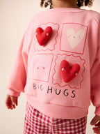 Bright Pink Sweatshirt and Wide Leg Joggers Set (3mths-7yrs)