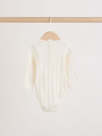 Ecru Pointelle Bodysuit Leggings And Cardigan Baby Set 3 Piece (0-9mths)