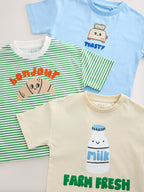 Blue Breakfast Short Sleeve Graphic T-Shirts 3 Pack (3mths-7yrs)