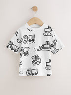 Black Digger Short Sleeve Graphic T-Shirts 3 Pack (3mths-7yrs)